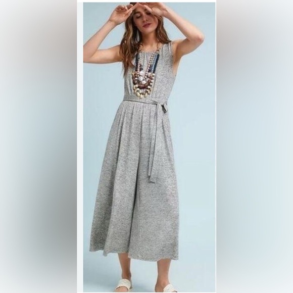 Anthropologie Pants - Anthropologie Meadow Rue Alchemist metallic silver sleeveless jumpsuit M new NWT